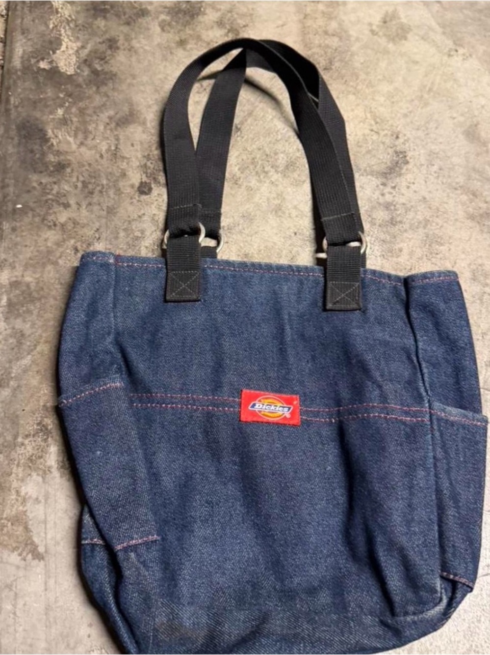 Dickies mini Denim Tote Bag with Black Straps